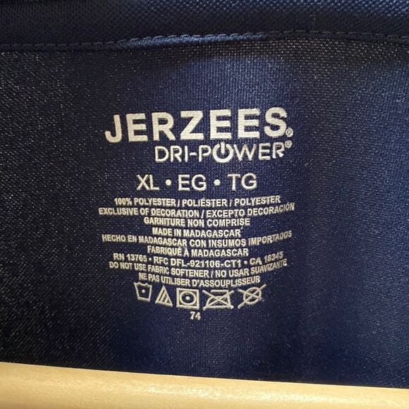 Jerzees Dri-Power Navy Blue Polo Shirt – Men’s Size XL - Picture 3 of 7